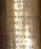 Engraving on a souvenir diver's knife presented to Winterburn. It reads in full: "Souvenir of "P" Parties (The Human Minesweepers) 1942-1946 Lieutenant (S) A.G.H. Winterburn R.N.V.R. Supply Officer  [Courtesy of Donald Seiffert]